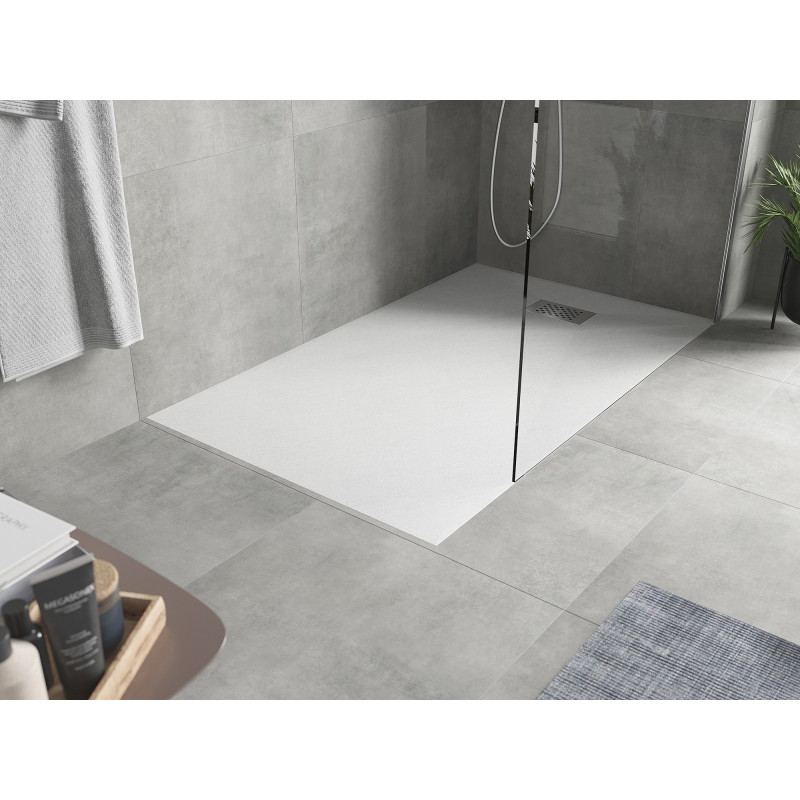 Mexen Hugo brodzik prostokątny SMC 160 x 90 cm, biały, maskownica inox - 42109016-X