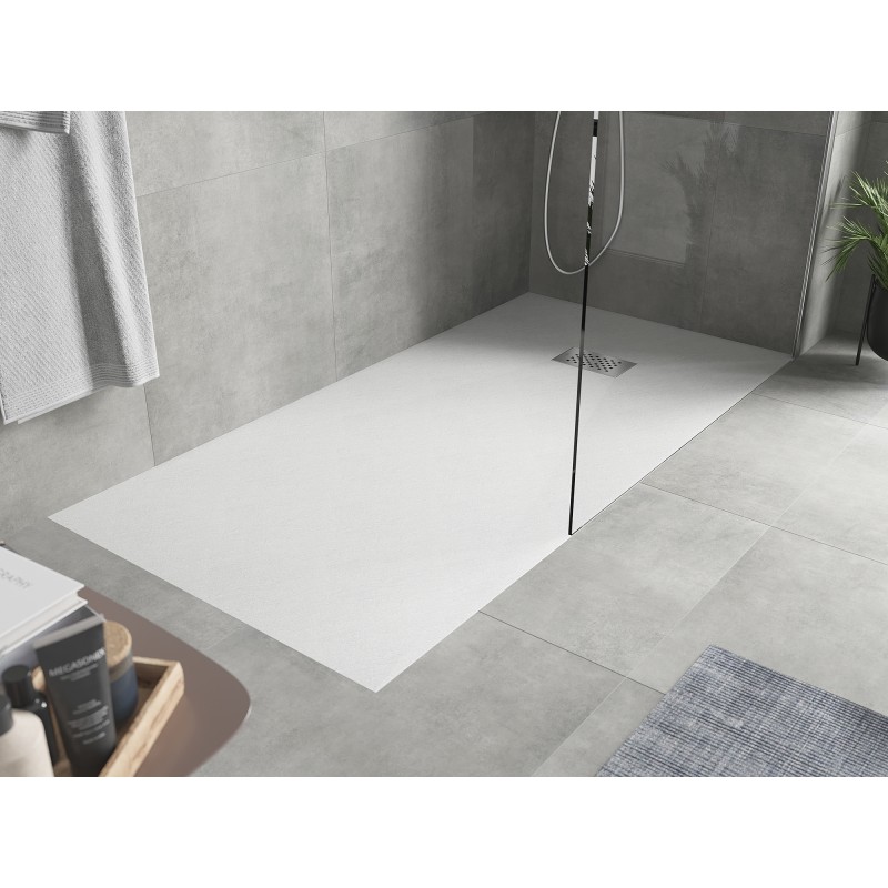Mexen Hugo brodzik prostokątny SMC 180 x 90 cm, biały, maskownica inox - 42109018-X