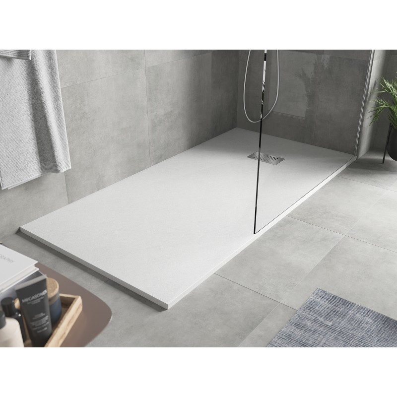 Mexen Hugo brodzik prostokątny SMC 180 x 90 cm, biały, maskownica inox - 42109018-X