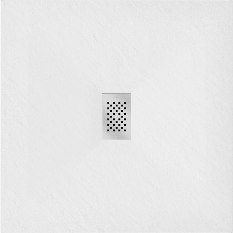 Mexen Hugo brodzik kwadratowy SMC 100 x 100 cm, biały, maskownica inox - 42101010-X