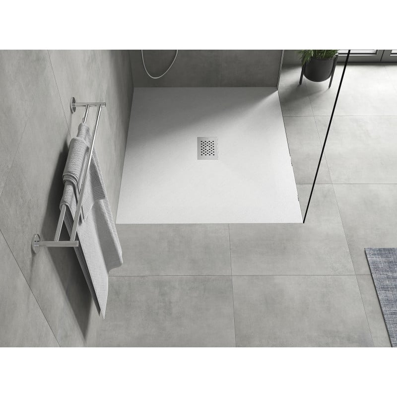Mexen Hugo brodzik prostokątny SMC 120 x 100 cm, biały, maskownica inox - 42101012-X