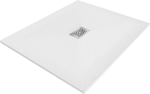 Mexen Hugo brodzik prostokątny SMC 110 x 100 cm, biały, maskownica inox - 42101011-X