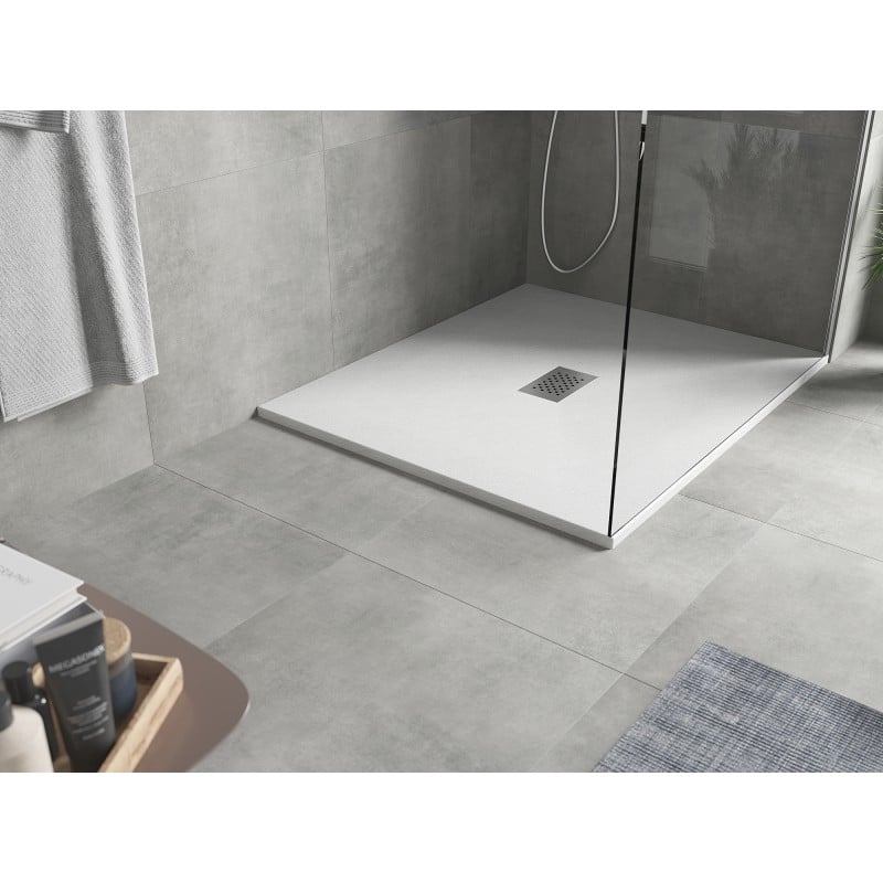 Mexen Hugo brodzik prostokątny SMC 120 x 100 cm, biały, maskownica inox - 42101012-X