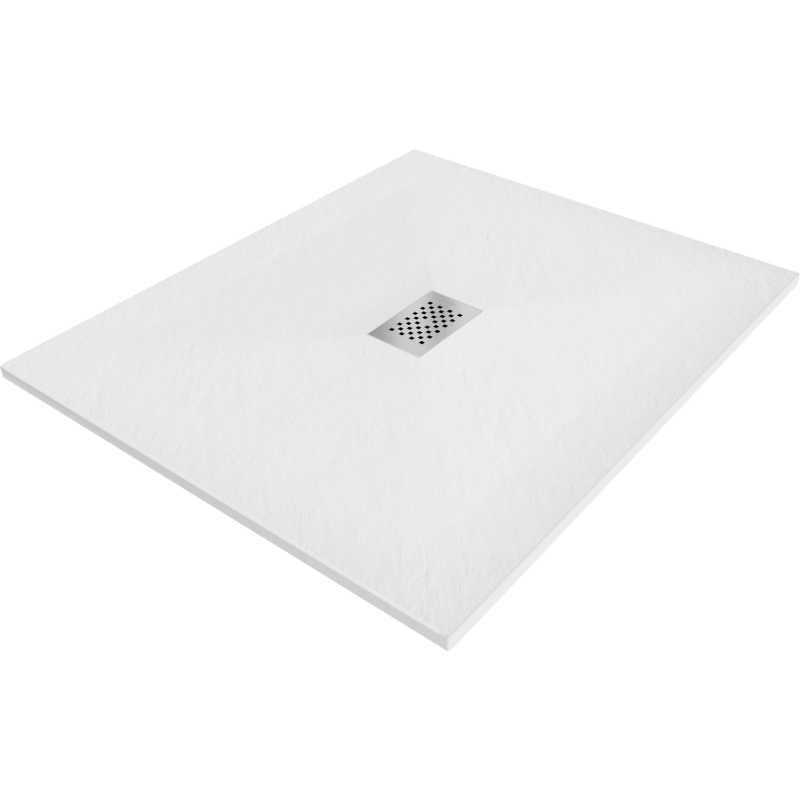 Mexen Hugo brodzik prostokątny SMC 130 x 100 cm, biały, maskownica inox - 42101013-X