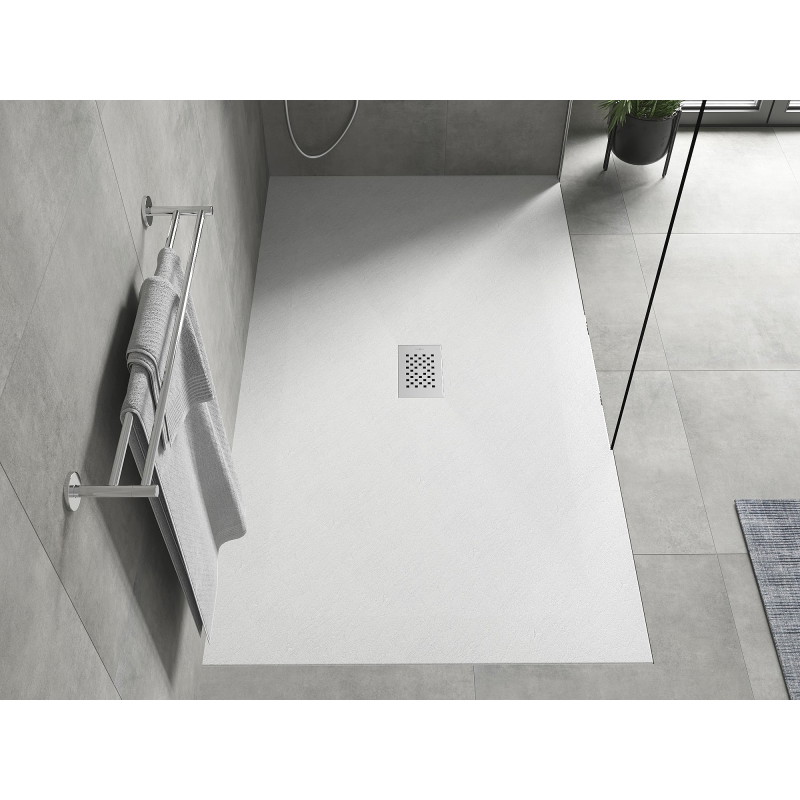 Mexen Hugo brodzik prostokątny SMC 160 x 100 cm, biały, maskownica inox - 42101016-X
