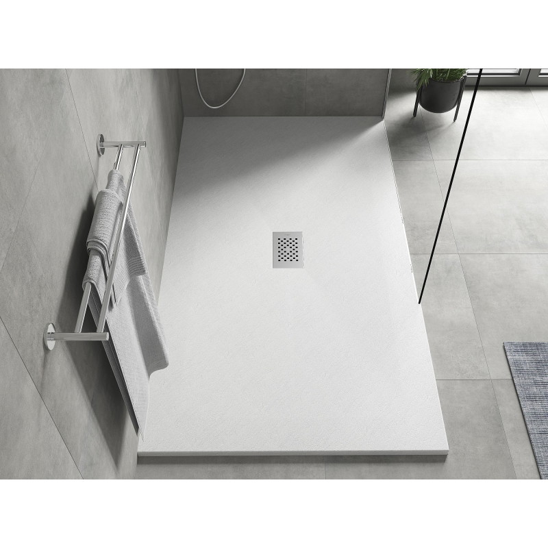 Mexen Hugo brodzik prostokątny SMC 180 x 100 cm, biały, maskownica inox - 42101018-X