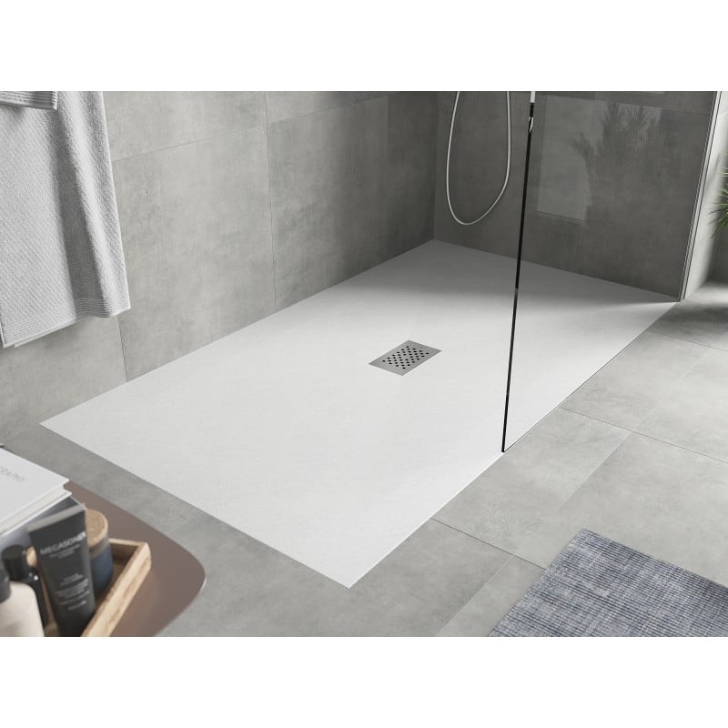 Mexen Hugo brodzik prostokątny SMC 200 x 100 cm, biały, maskownica inox - 42101020-X