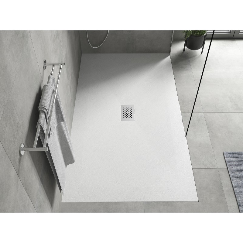 Mexen Hugo brodzik prostokątny SMC 200 x 100 cm, biały, maskownica inox - 42101020-X