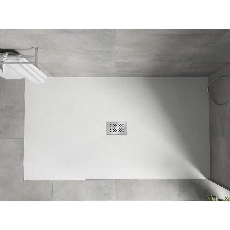 Mexen Hugo brodzik prostokątny SMC 200 x 100 cm, biały, maskownica inox - 42101020-X