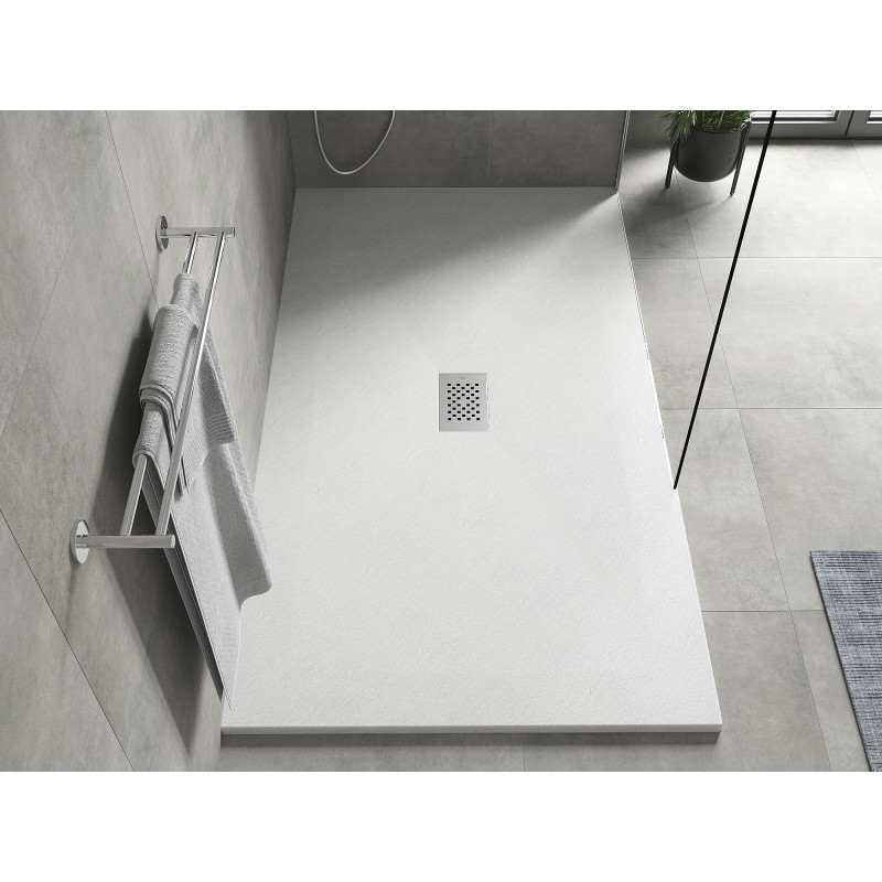 Mexen Hugo brodzik prostokątny SMC 200 x 100 cm, biały, maskownica inox - 42101020-X