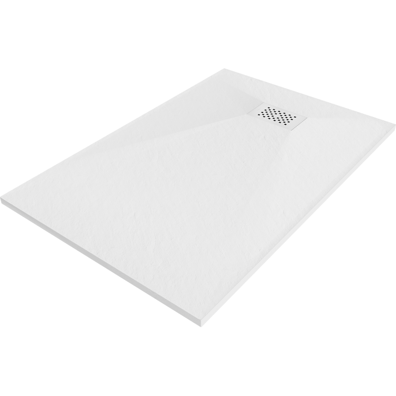 Mexen Hugo brodzik prostokątny SMC 80 x 70 cm, biały, maskownica biała - 42107080-W