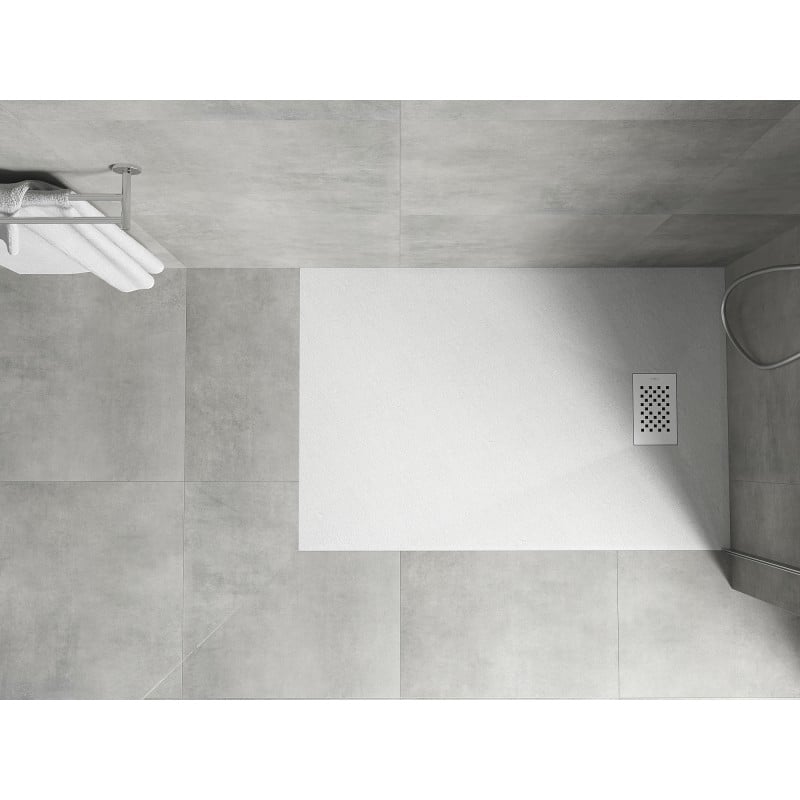 Mexen Hugo brodzik prostokątny SMC 130 x 70 cm, biały, maskownica biała - 42107013-W