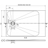 Mexen Hugo brodzik prostokątny SMC 120 x 70 cm, biały, maskownica biała - 42107012-W