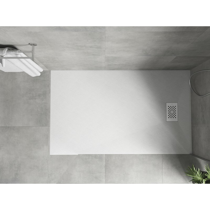 Mexen Hugo brodzik prostokątny SMC 150 x 70 cm, biały, maskownica biała - 42107015-W