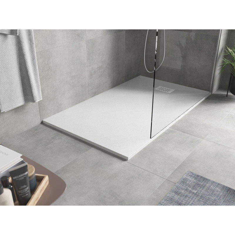 Mexen Hugo brodzik prostokątny SMC 140 x 70 cm, biały, maskownica biała - 42107014-W