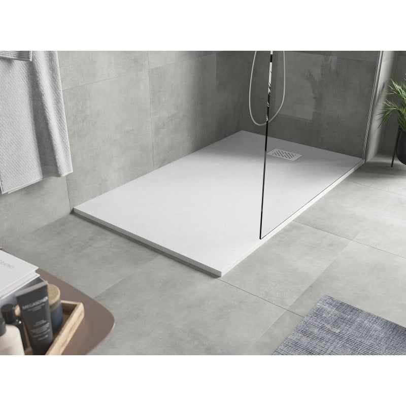 Mexen Hugo brodzik prostokątny SMC 150 x 70 cm, biały, maskownica biała - 42107015-W