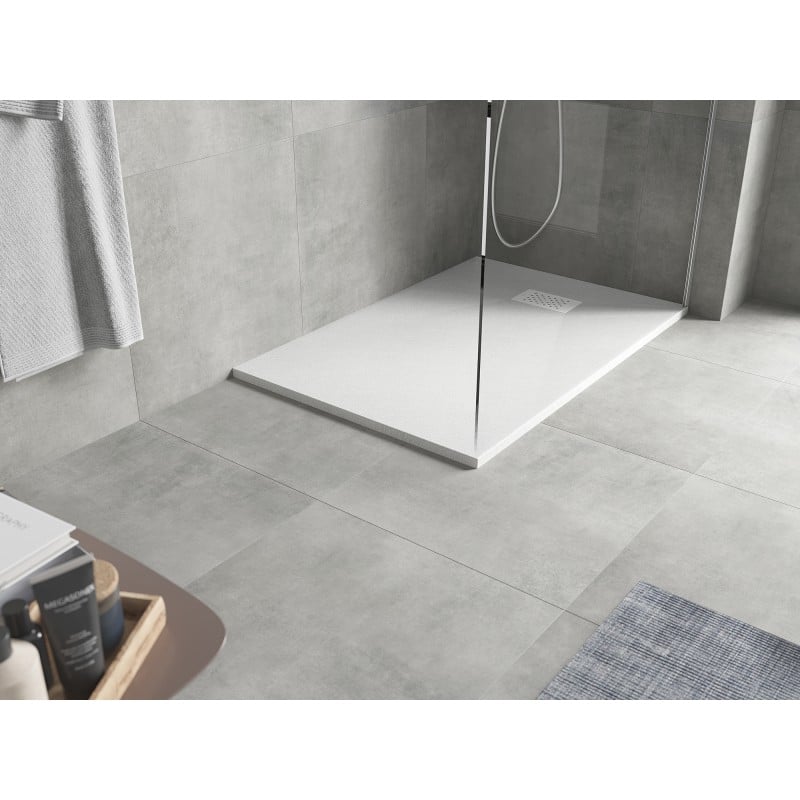 Mexen Hugo brodzik prostokątny SMC 120 x 80 cm, biały, maskownica biała - 42108012-W