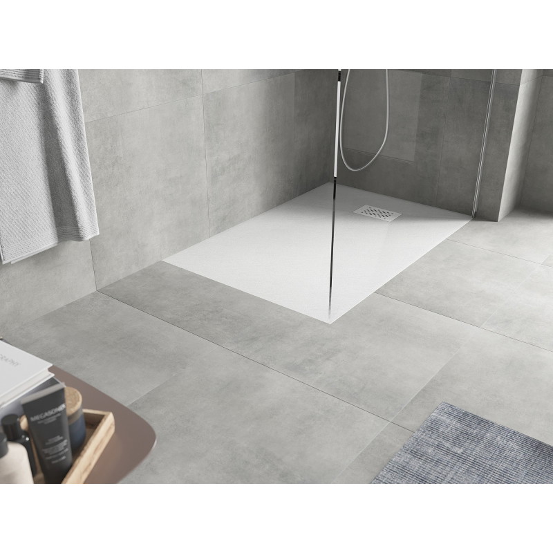 Mexen Hugo brodzik prostokątny SMC 130 x 80 cm, biały, maskownica biała - 42108013-W