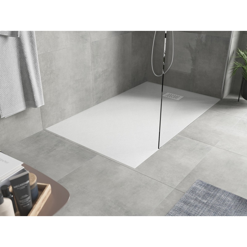 Mexen Hugo brodzik prostokątny SMC 160 x 80 cm, biały, maskownica biała - 42108016-W