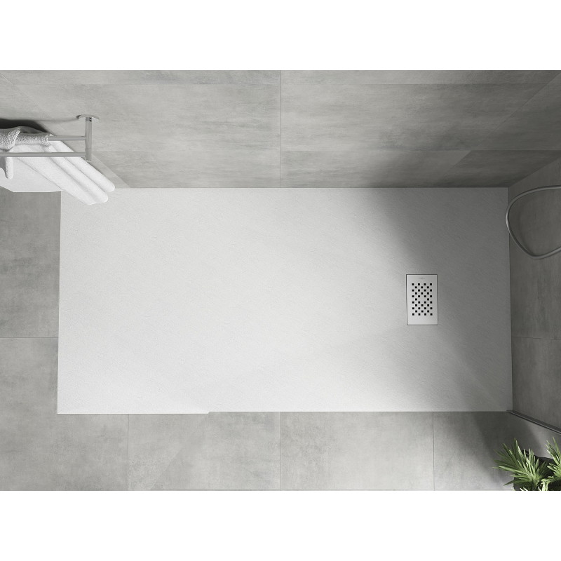 Mexen Hugo brodzik prostokątny SMC 170 x 80 cm, biały, maskownica biała - 42108017-W