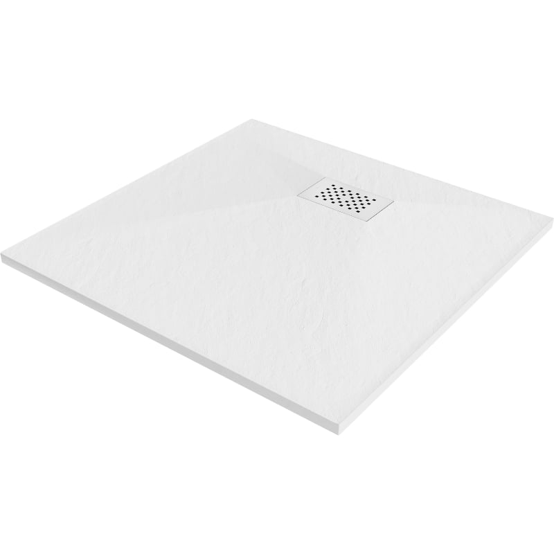 Mexen Hugo brodzik kwadratowy SMC 90 x 90 cm, biały, maskownica biała - 42109090-W