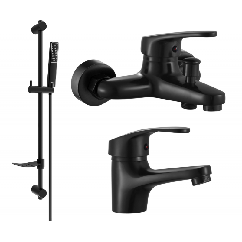 Mexen Erica DF72 zestaw wannowy, czarny - 746403DF72-70