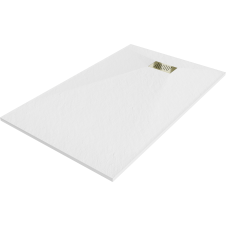 Mexen Hugo brodzik prostokątny SMC 150 x 90 cm, biały, maskownica złota - 42109015-G