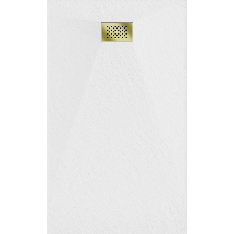 Mexen Hugo brodzik prostokątny SMC 150 x 90 cm, biały, maskownica złota - 42109015-G
