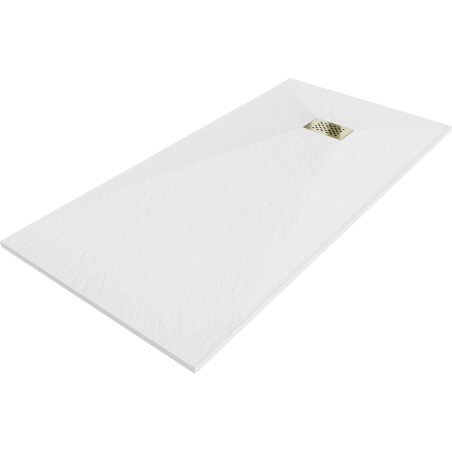 Mexen Hugo brodzik prostokątny SMC 180 x 90 cm, biały, maskownica złota - 42109018-G