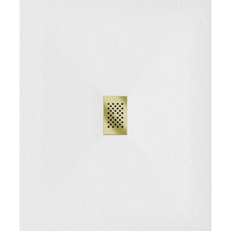 Mexen Hugo brodzik prostokątny SMC 110 x 100 cm, biały, maskownica złota - 42101011-G