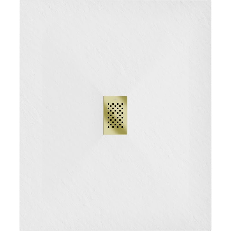 Mexen Hugo brodzik prostokątny SMC 140 x 100 cm, biały, maskownica złota - 42101014-G