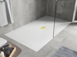Mexen Hugo brodzik prostokątny SMC 170 x 100 cm, biały, maskownica złota - 42101017-G