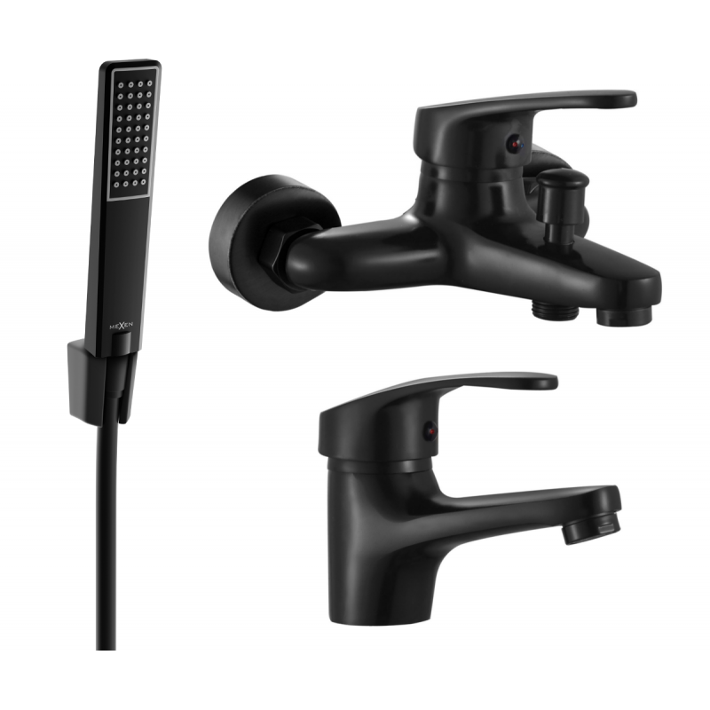 Mexen Erica R72 zestaw wannowy, czarny - 746403R72-70