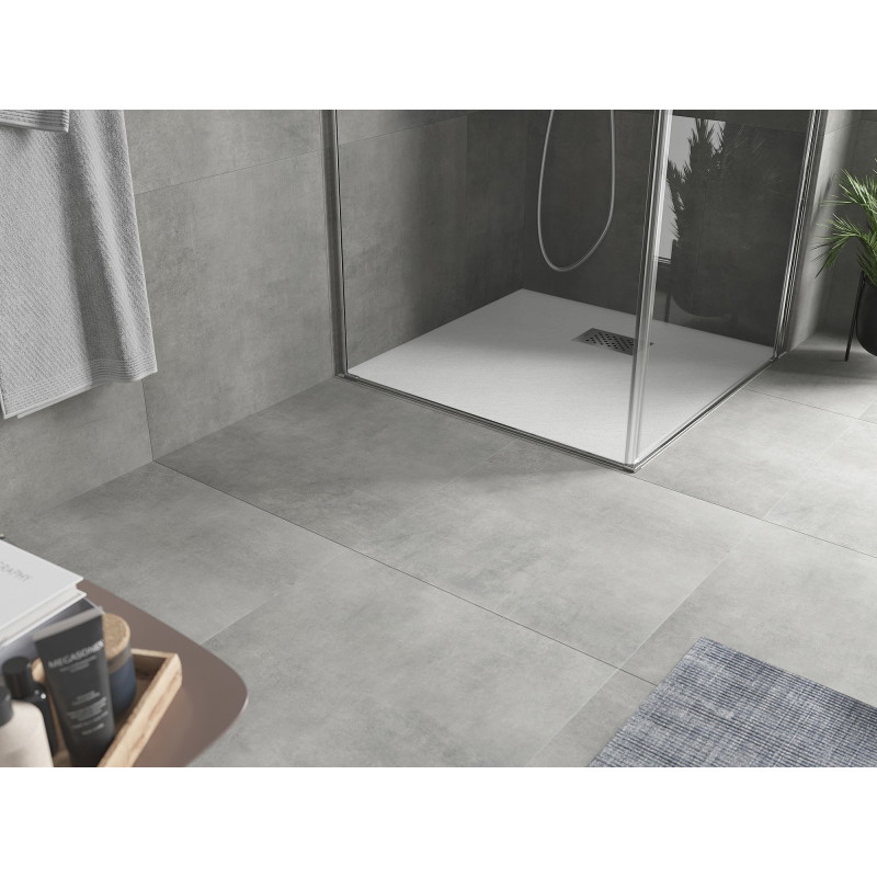 Mexen Hugo brodzik kwadratowy SMC 80 x 80 cm, biały, maskownica inox - 42108080-X