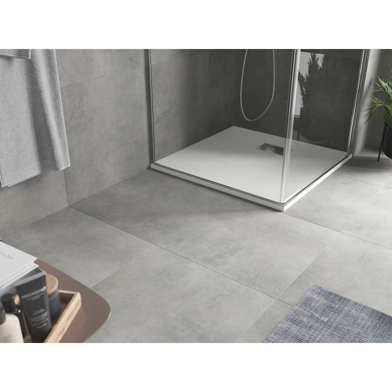 Mexen Hugo brodzik kwadratowy SMC 90 x 90 cm, biały, maskownica inox - 42109090-X
