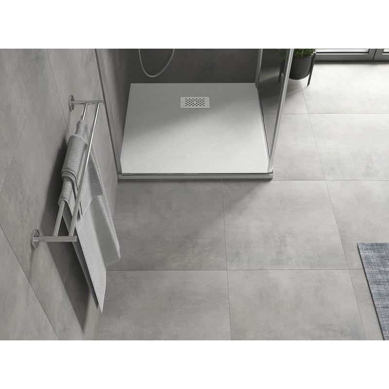 Mexen Hugo brodzik kwadratowy SMC 90 x 90 cm, biały, maskownica biała - 42109090-W