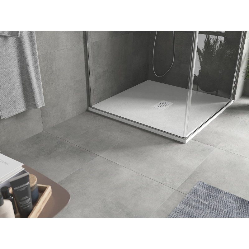 Mexen Hugo brodzik kwadratowy SMC 100 x 100 cm, biały, maskownica biała - 42101010-W