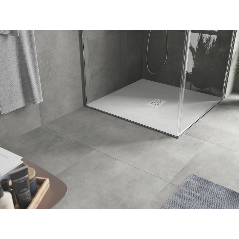Mexen Hugo brodzik kwadratowy SMC 100 x 100 cm, biały, maskownica biała - 42101010-W