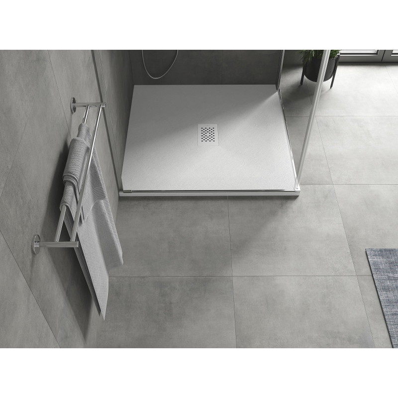 Mexen Hugo brodzik kwadratowy SMC 100 x 100 cm, biały, maskownica biała - 42101010-W
