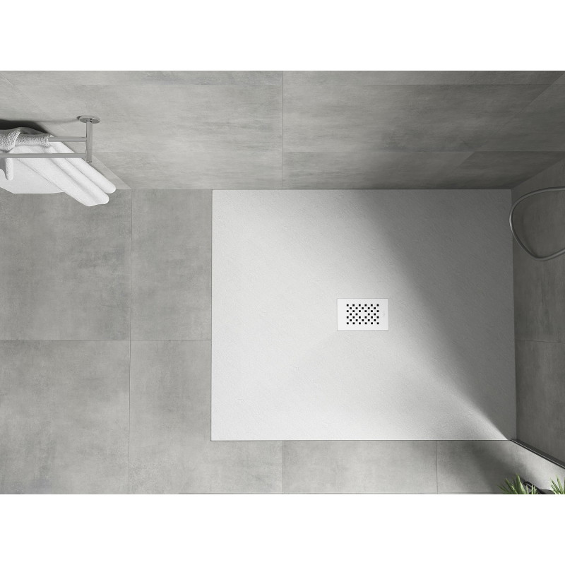 Mexen Hugo brodzik prostokątny SMC 130 x 100 cm, biały, maskownica biała - 42101013-W