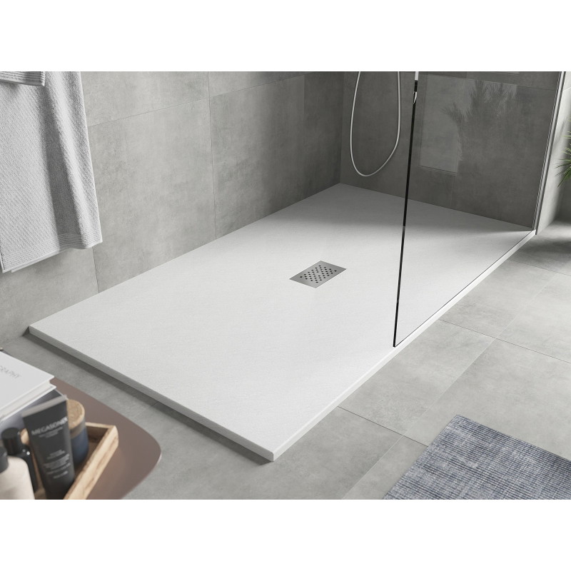Mexen Hugo brodzik prostokątny SMC 150 x 100 cm, biały, maskownica inox - 42101015-X
