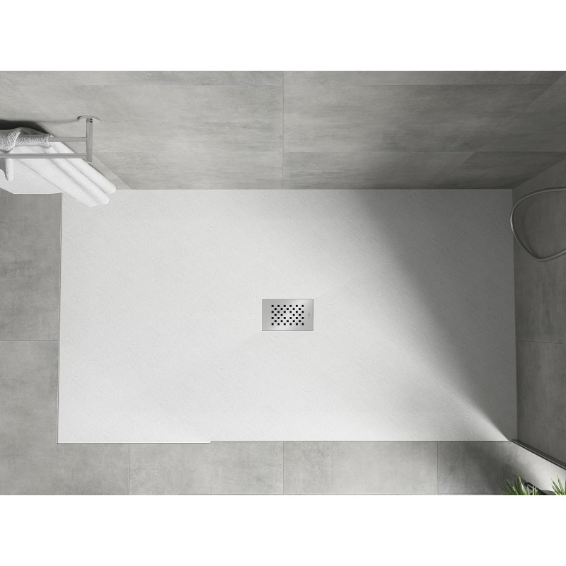 Mexen Hugo brodzik prostokątny SMC 150 x 100 cm, biały, maskownica inox - 42101015-X