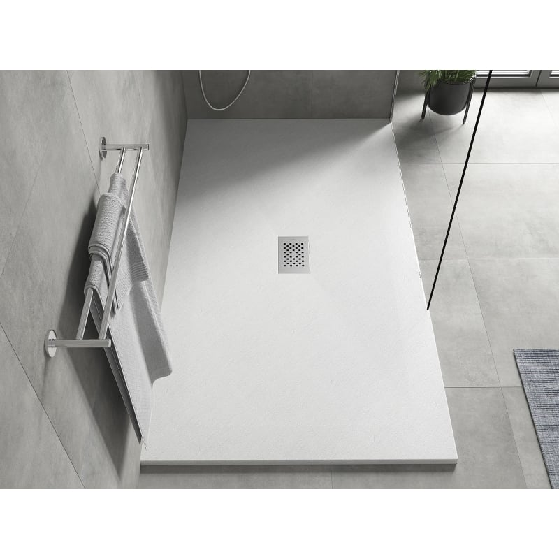 Mexen Hugo brodzik prostokątny SMC 150 x 100 cm, biały, maskownica inox - 42101015-X