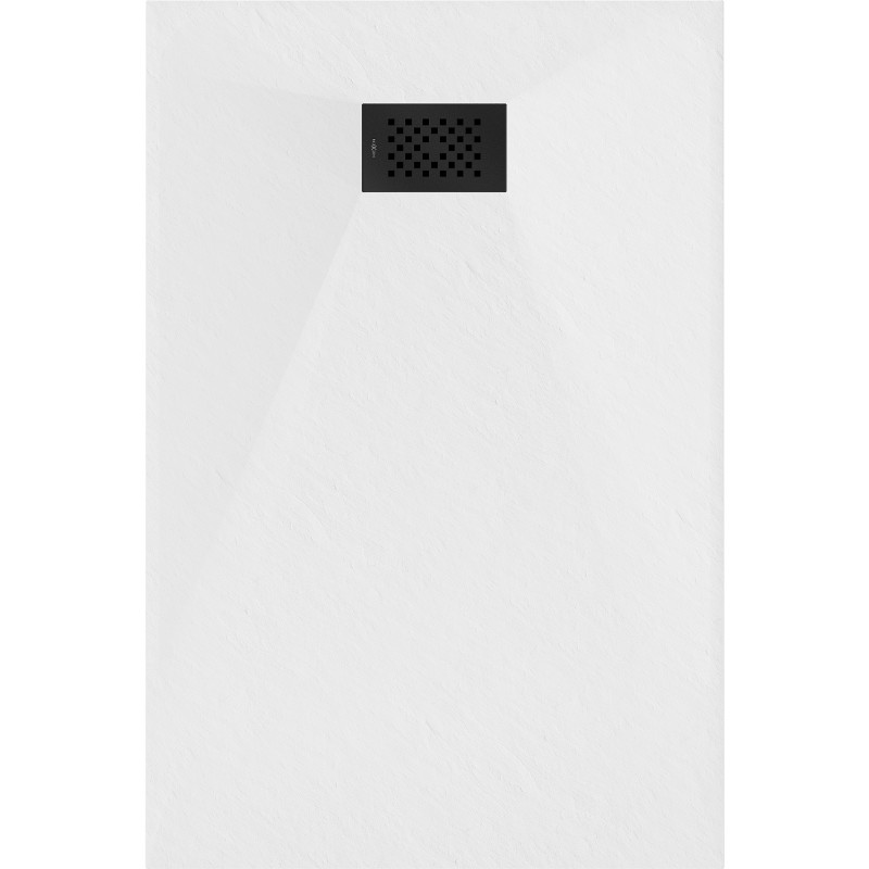 Mexen Hugo brodzik prostokątny SMC 110 x 80 cm, biały, maskownica czarna - 42108011-B