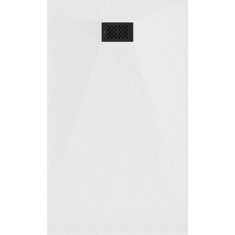 Mexen Hugo brodzik prostokątny SMC 160 x 80 cm, biały, maskownica czarna - 42108016-B