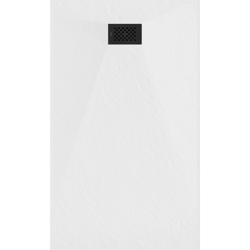 Mexen Hugo brodzik prostokątny SMC 150 x 80 cm, biały, maskownica czarna - 42108015-B