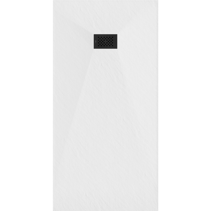 Mexen Hugo brodzik prostokątny SMC 170 x 80 cm, biały, maskownica czarna - 42108017-B