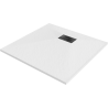 Mexen Hugo brodzik kwadratowy SMC 90 x 90 cm, biały, maskownica czarna - 42109090-B
