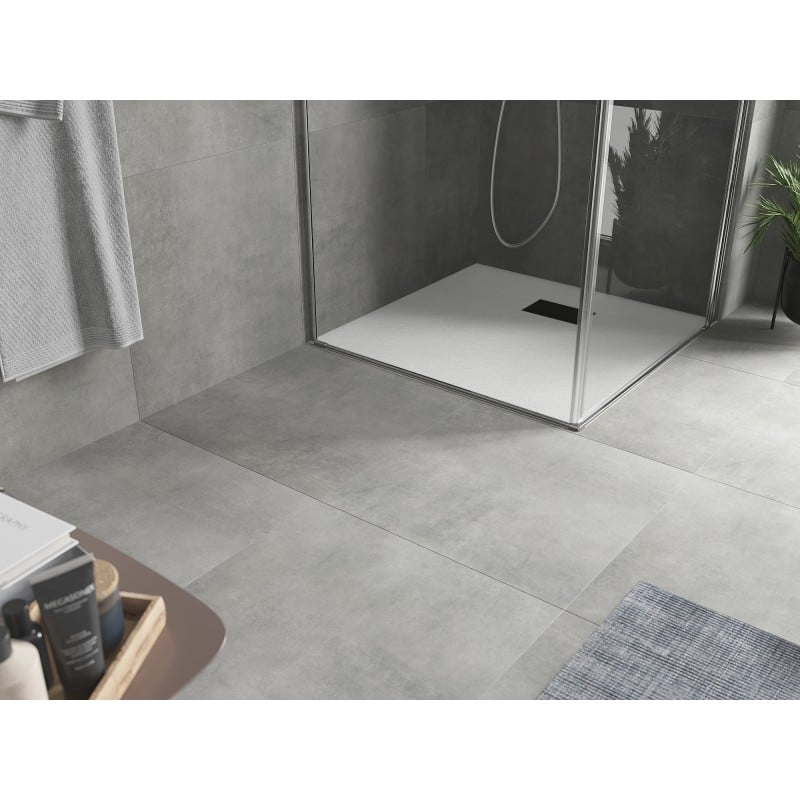 Mexen Hugo brodzik kwadratowy SMC 90 x 90 cm, biały, maskownica czarna - 42109090-B