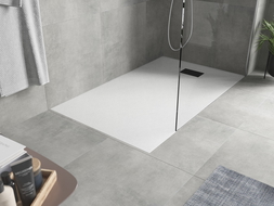 Mexen Hugo brodzik prostokątny SMC 160 x 90 cm, biały, maskownica czarna - 42109016-B